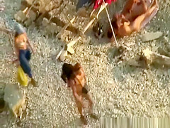 Nude woman gently blows penis