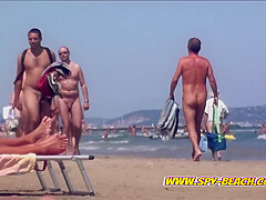 Nudist Beach Couple Walking