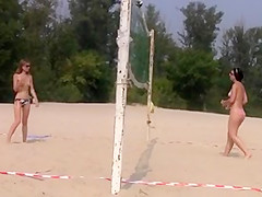 Nudist beach brings the best out of two hot teens 18+