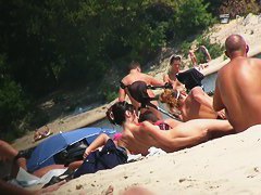 Nudist beach filled with naked pussies