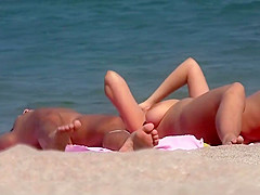 Nudist friens at the beach