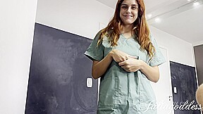 Nurse Julia does the perfect cleaning drinking pee, rimming and swallow cum  - PissVids