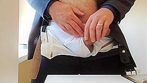 Office masturbation and cumshot
