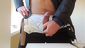 Office masturbation and cumshot
