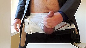 Office masturbation and cumshot