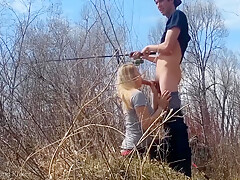 Outdoor Blowjob While Fishing From 18 Year Old Mya