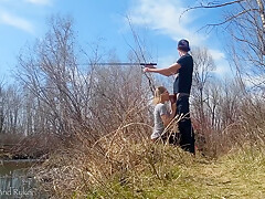 Outdoor Blowjob While Fishing From 18 Year Old Mya