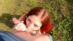 Outdoor blowjob with sports teen 18+ near the road Cum in the mouth
