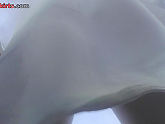 Outstanding candid upskirt clip shows classic lingerie