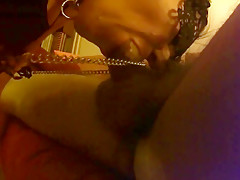 POV Nipple clamps chain painful deepthroat, cumming & swallowing