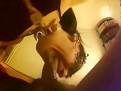 POV Nipple clamps chain painful deepthroat, cumming & swallowing