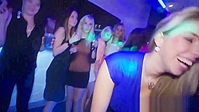 Party girls suck stripper cock