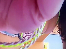 Petite asian babe doggystyled on all fours
