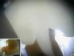 Petite asian girl under a shower