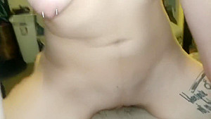 Pierced/Tatted Cutesie Girlfriend Sucking And Fucking For Step daddy