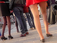 Plump chick caught in the outstanding upskirt video