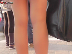 Plump chick caught in the outstanding upskirt video