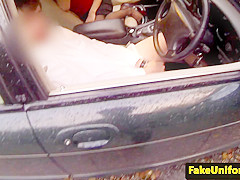 Police male anus fingers blond ho in car