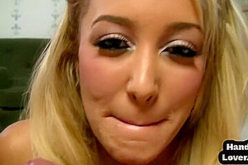 Pov Handjob Beauty Erotically Wanking And Oiling Up Dick