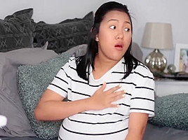 Pregnant huge asian