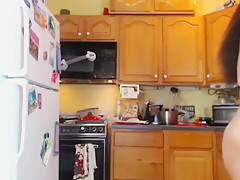 Pretty BBW In Kitchen Showing Ass And Tits