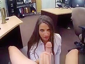 Pretty Brunette Amateur Sucks Dick In Back Of Pawn Shop