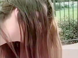 Pretty Russian Chick Doing Oral Outside