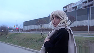 Public Agent Ebony With Sexy Body Blonde Hair