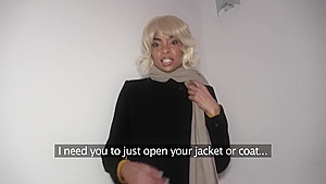 Public Agent Ebony With Sexy Body Blonde Hair