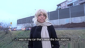 Public Agent Ebony With Sexy Body Blonde Hair