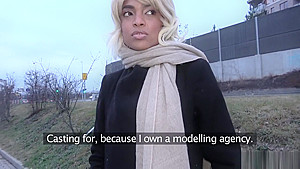 Public Agent Ebony With Sexy Body Blonde Hair