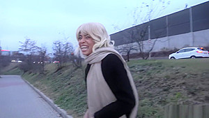 Public Agent Ebony With Sexy Body Blonde Hair