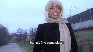 Public Agent Ebony With Sexy Body Blonde Hair