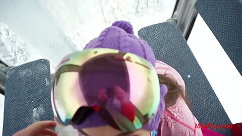 Public Anal Sex In Ski Lift Minus 20 Degrees In Winter!
