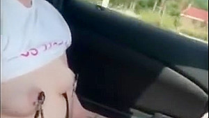 Public Nipple Clamp and Booty Flashes