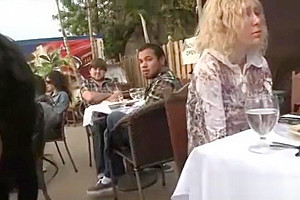 Public tranny interracial threesome