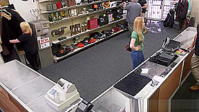 Real pawnshop amateur cocksucking before sex