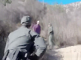 Redhead Latina awesome gagging blowjob with fake border officer