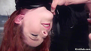 Redhead Slave In Box Tie Rough Banged