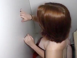 Redhead teen 18+ Kera Fucks Strange Men Through The Gloryhole