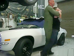 Restrained stud jerked off by muscular dom