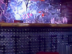 Retro ebony chick in shiny boots gets fucked in a bar