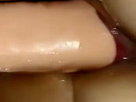 Riding a 12 inch dildo stretching my pussy