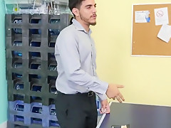 Ripped boss buttfucks facialized employee