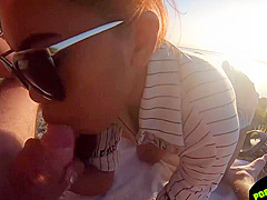 Risky Blowjob On Public Beach