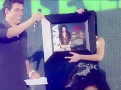 Romanian performer Inna in a sexy stage show