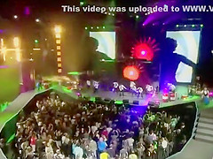 Romanian performer Inna in a sexy stage show