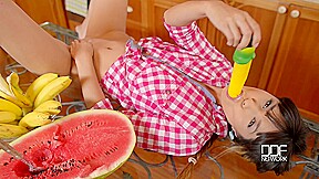 Russian College HottieВ’s Kitchen Dildo Double Penetration - PornWorld