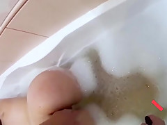 Russian Girl Takes A Bath With A Plug In The Ass