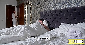 SIS PORN  teen 18+ sucks stepbrother behind stepmoms back and moves to bedroom to be fucked